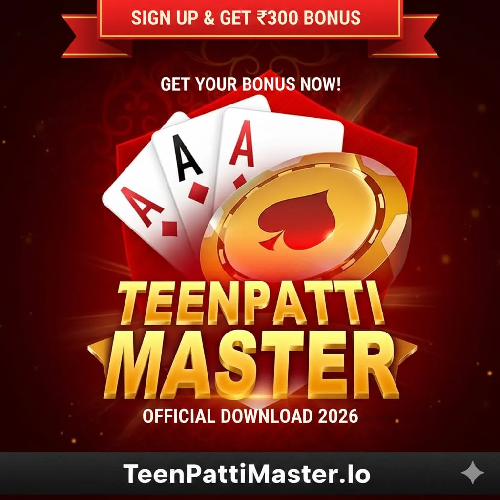 Teen Patti Master APK Download Button With ₹3000 Bonus Offer Banner